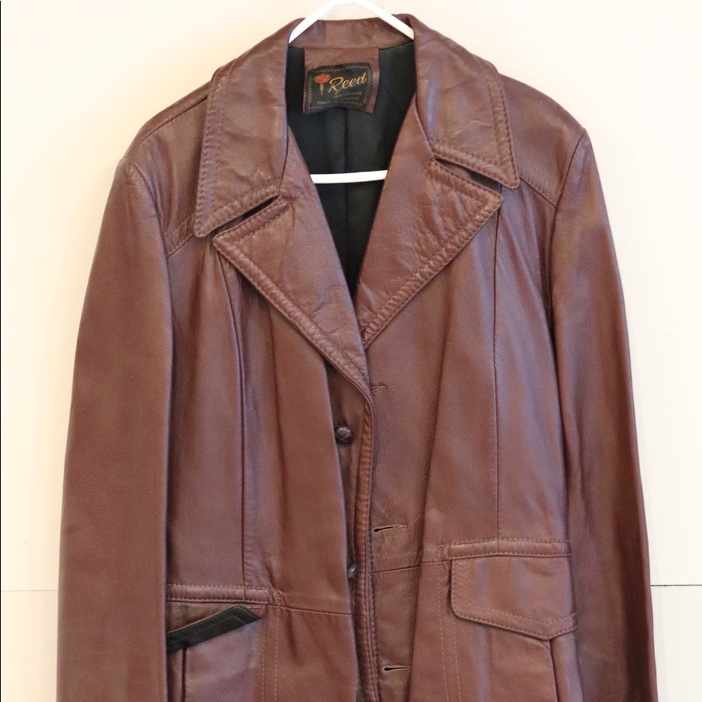 Vintage men’s leather jacket- maroon